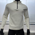 Men's AutumnWinter Stand-Up Collar Half-Zip Fleece Casual Trendy Solid-Color Top