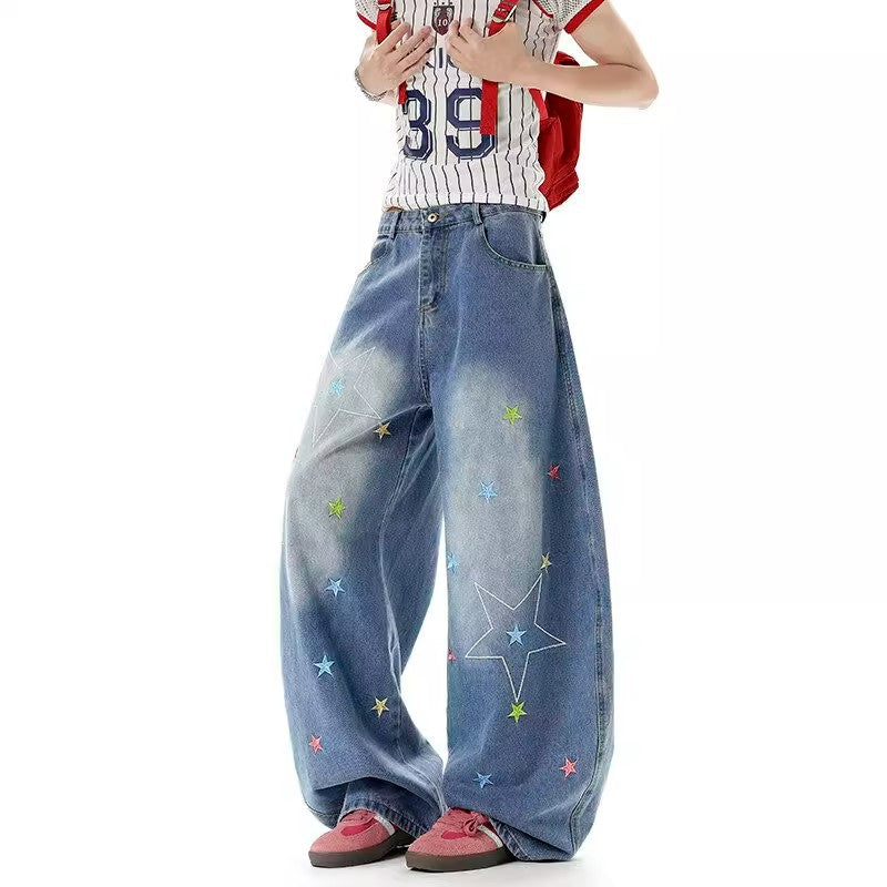 Fashion Wash Vintage Embroidered Jeans For Men