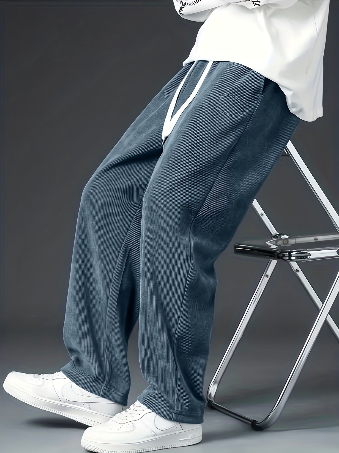 Solid Color Versatile New Corduroy Loose Men Trousers