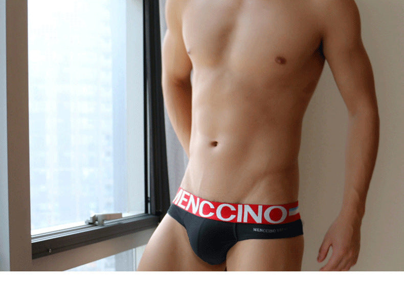 Men's Underwear Cotton Low Waist Tight U Convex Briefs