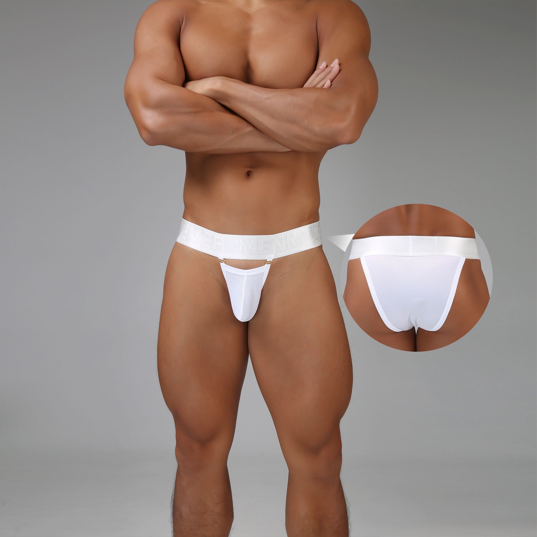 Mens Ultra-thin Mesh Briefs With A Wide Waistband And Semi-hugging Fit
