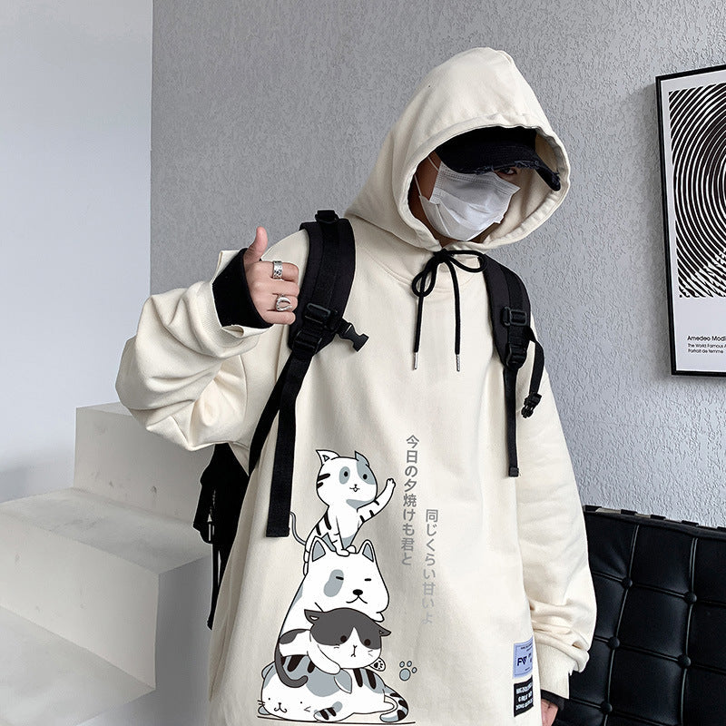 Hong Kong Style Boys Lapel Pullover Hoodie