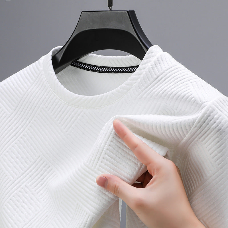 Spring And Autumn New Men's Round Neck Base Inner Wear Outer Wear Top