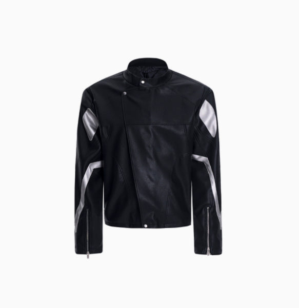 Oblique Placket Motorcycle Jacket