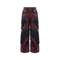 Deconstructed Design Red PU Leather Pants Male