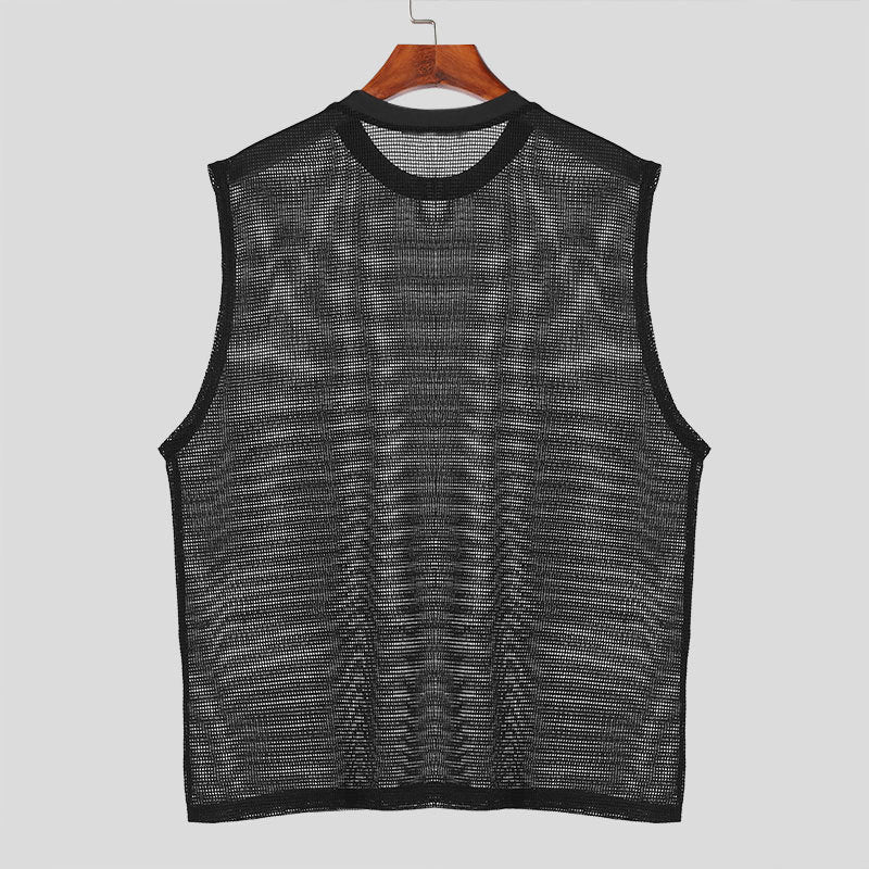 Men's Loose Casual Sleeveless See-through Vest