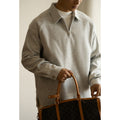 Half Zipper And Lapel Sweater For Men Spring And Autumn New
