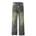 American Retro Pu Shuai Washed And Worn Jeans