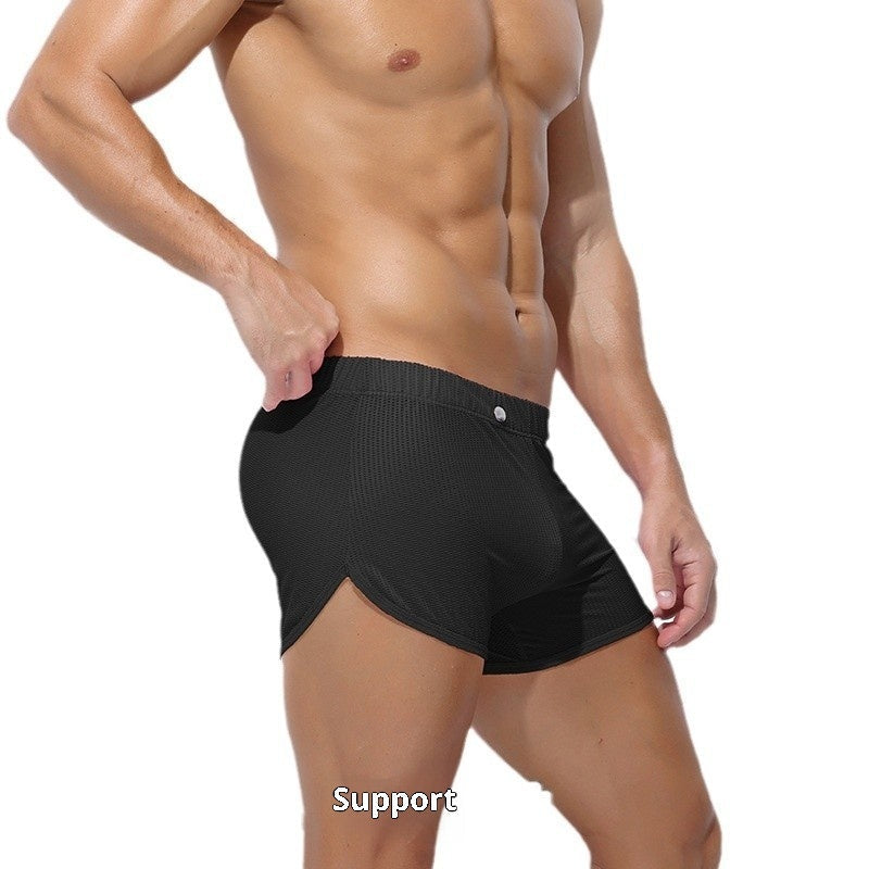 Men's Mesh Loose Aro Pants With Detachable Pouch Boxer Shorts