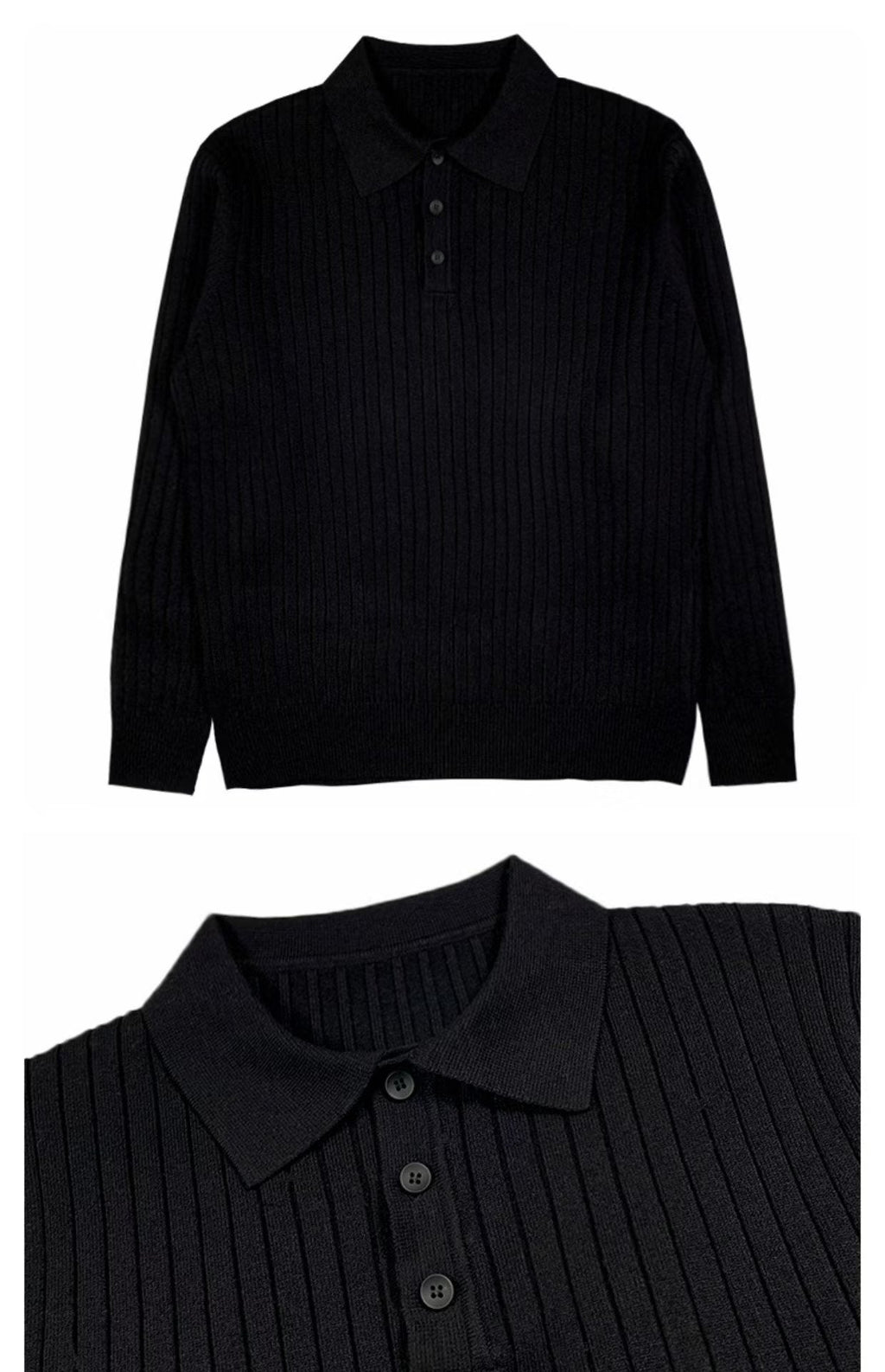 Autumn Polo Lapel Sweater Men's Long Sleeve Bottoming Shirt Top