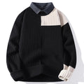 Autumn And Winter Shirt Collar Loose Knitted Sweater Men