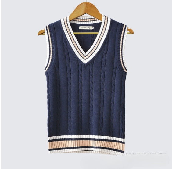 V-neck Sleeveless Vest Sweater Vest