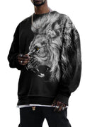Men's D Digital Printing Loose Casual Round Neck