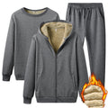 Plus Velvet Casual Sweater Suit Men's Lamb Velvet Solid Color