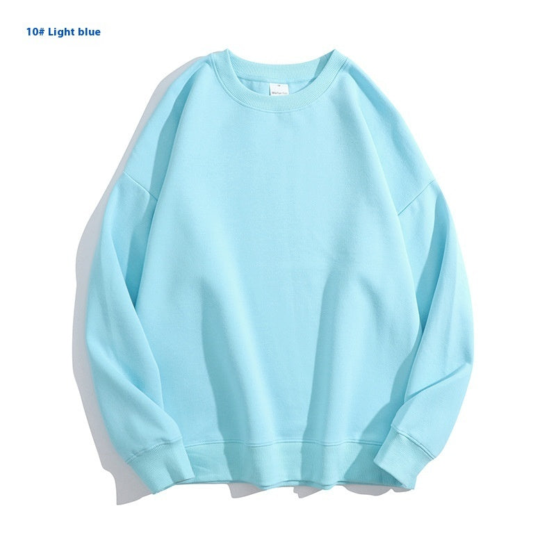 Cotton Solid Color Round Neck Off Shoulder Sweater