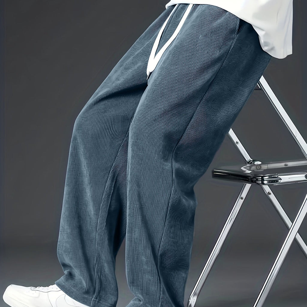 Solid Color Versatile New Corduroy Loose Men Trousers