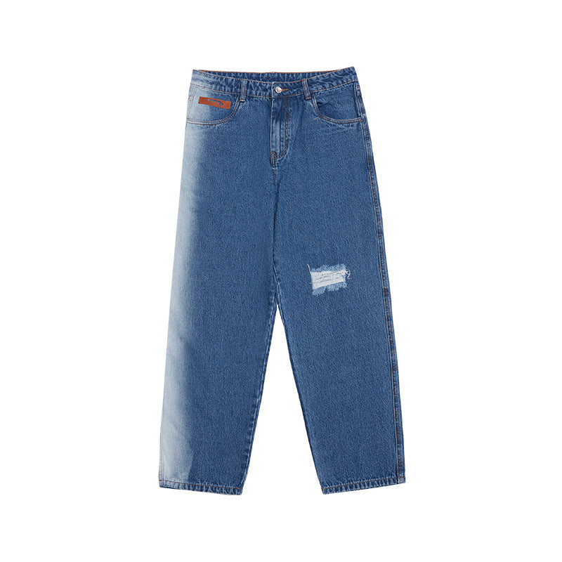 Men's Loose Hole Pocket Jeans