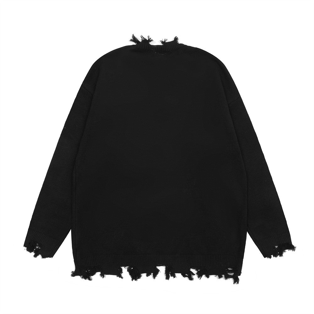 Embroidered Letter Sweater Top Lazy Casual