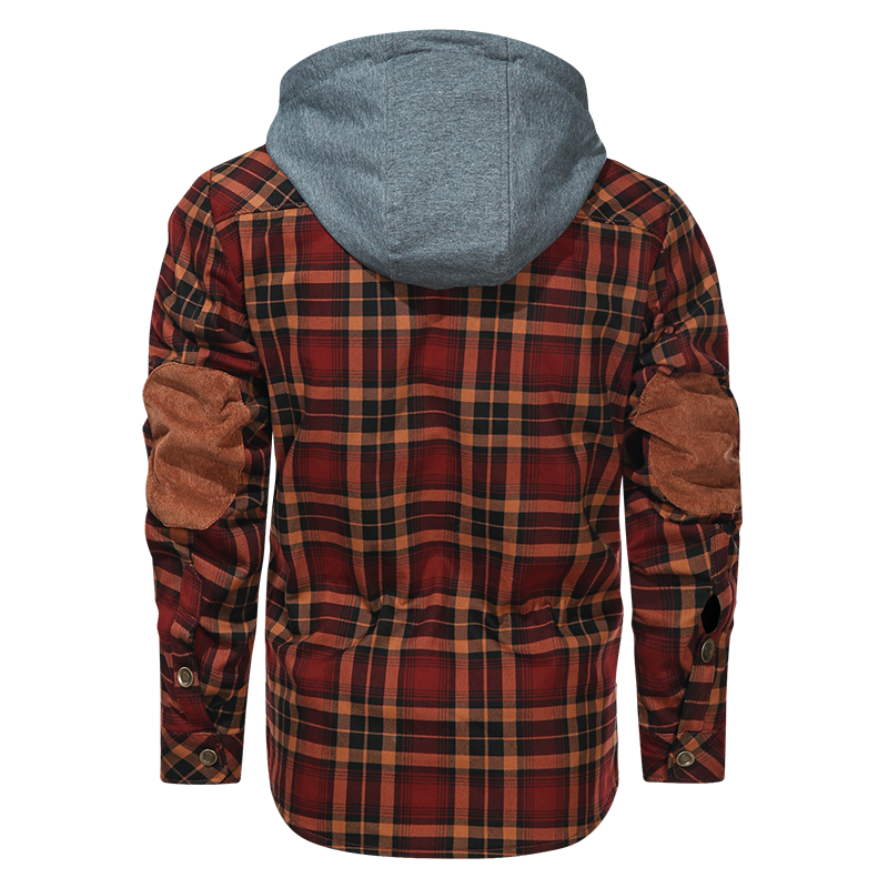 Men Warm Jacket Fleece Thick Men Slim Fit Hooded Jacket