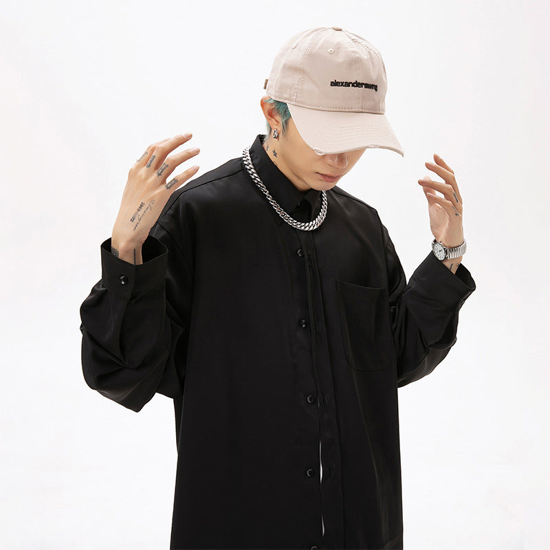 Draping Long-sleeved Shirt Men's Japanese Style Shirt Coat