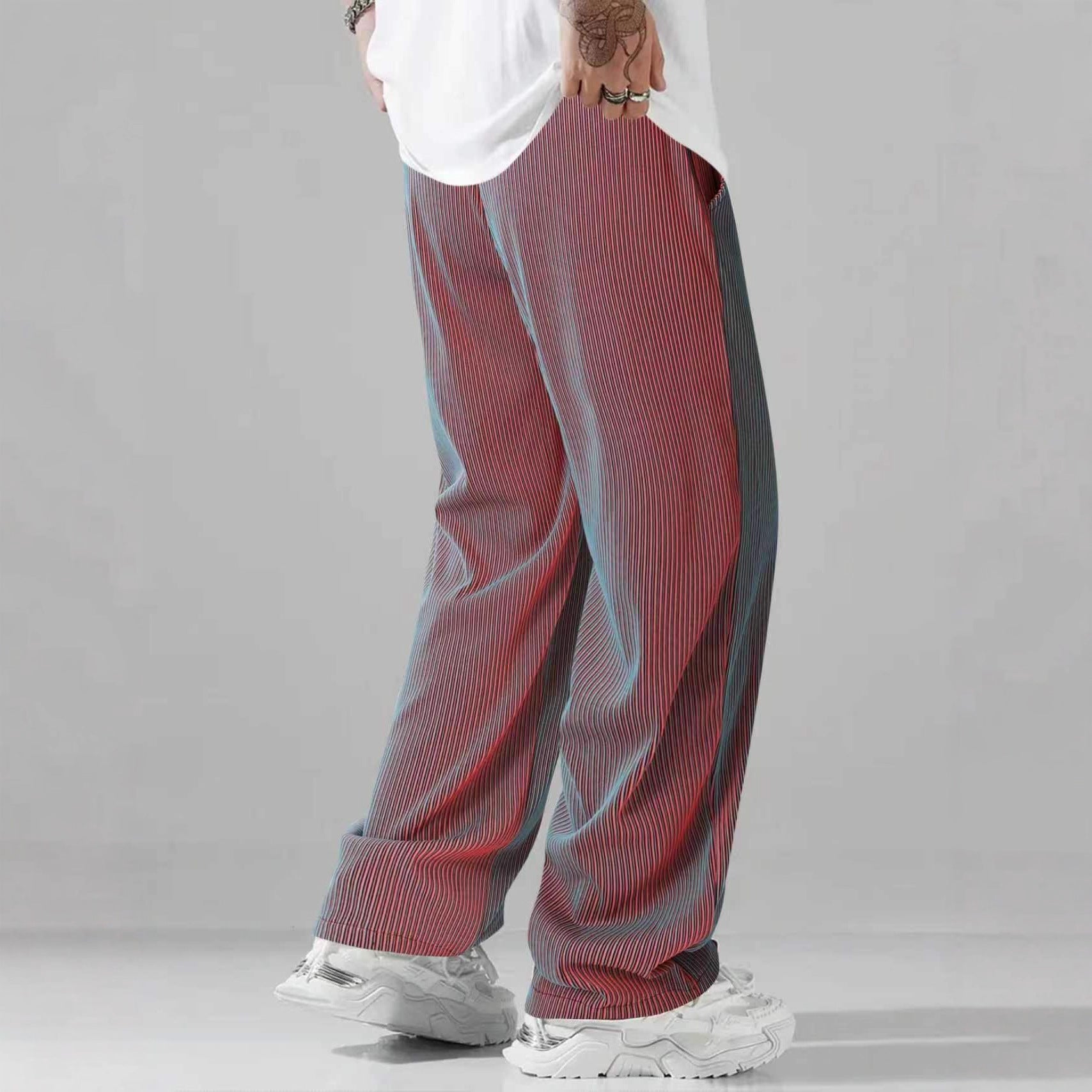 Camouflage Gradient Stripe Pants Wide-leg Men's Loose Drape Casual Light Luxury Trousers