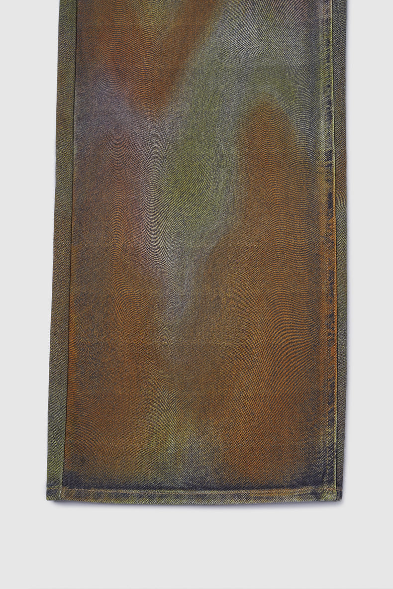 Men's Retro Blooming Digital Printing Jeans