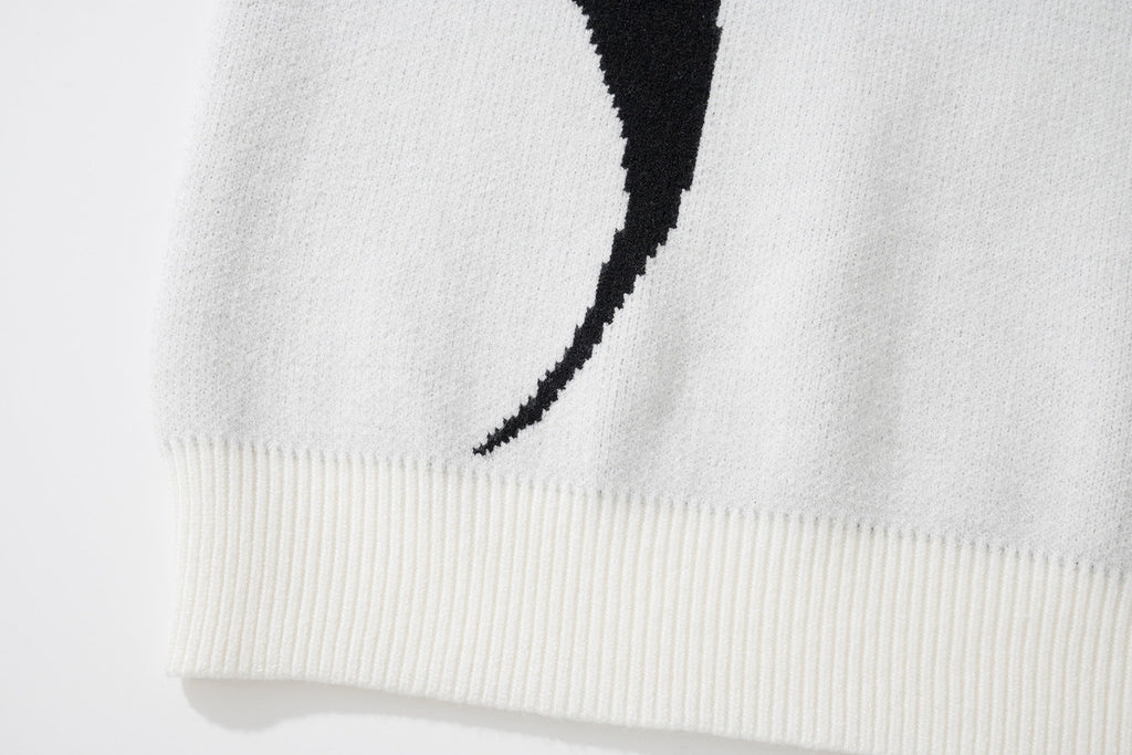 Autumn And Winter New Real Shot Maychao Jacquard Color Block Crew Neck Pullover Sweater