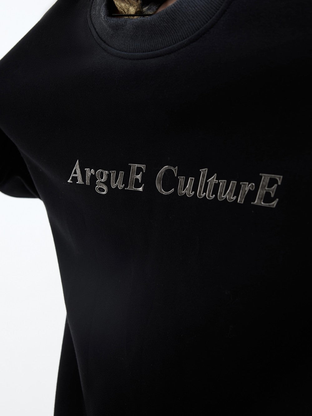 Worn Out Spray Painted Shoulder Padded Round Neck Hoodie