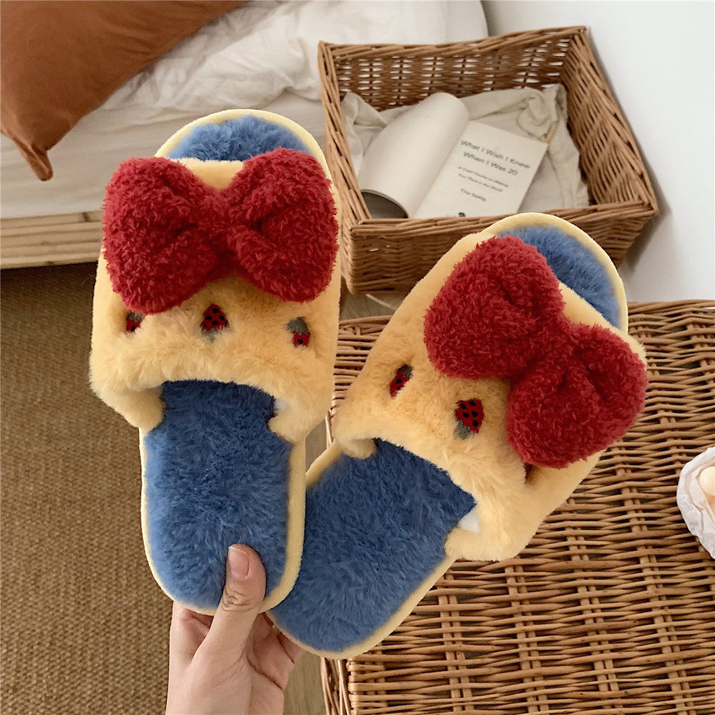Cotton Slippers Sweet Princess Style Bow