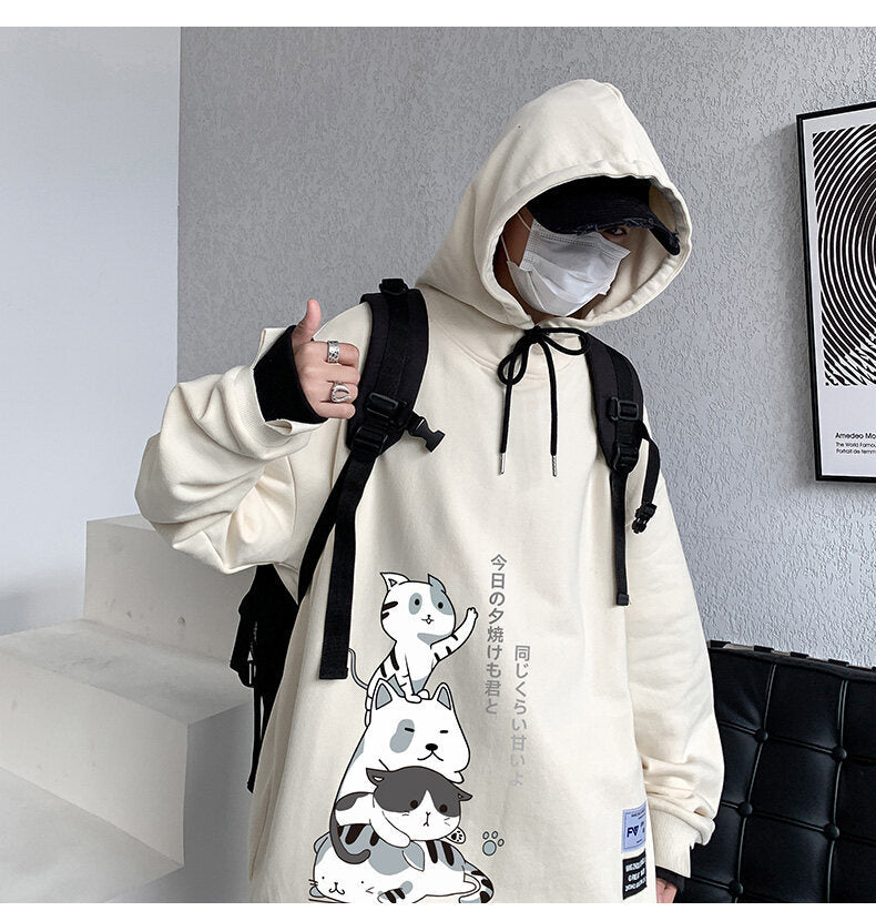 Hong Kong Style Boys Lapel Pullover Hoodie