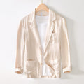 Spring And Autumn Vintage Stripe Loose Ramie Suit