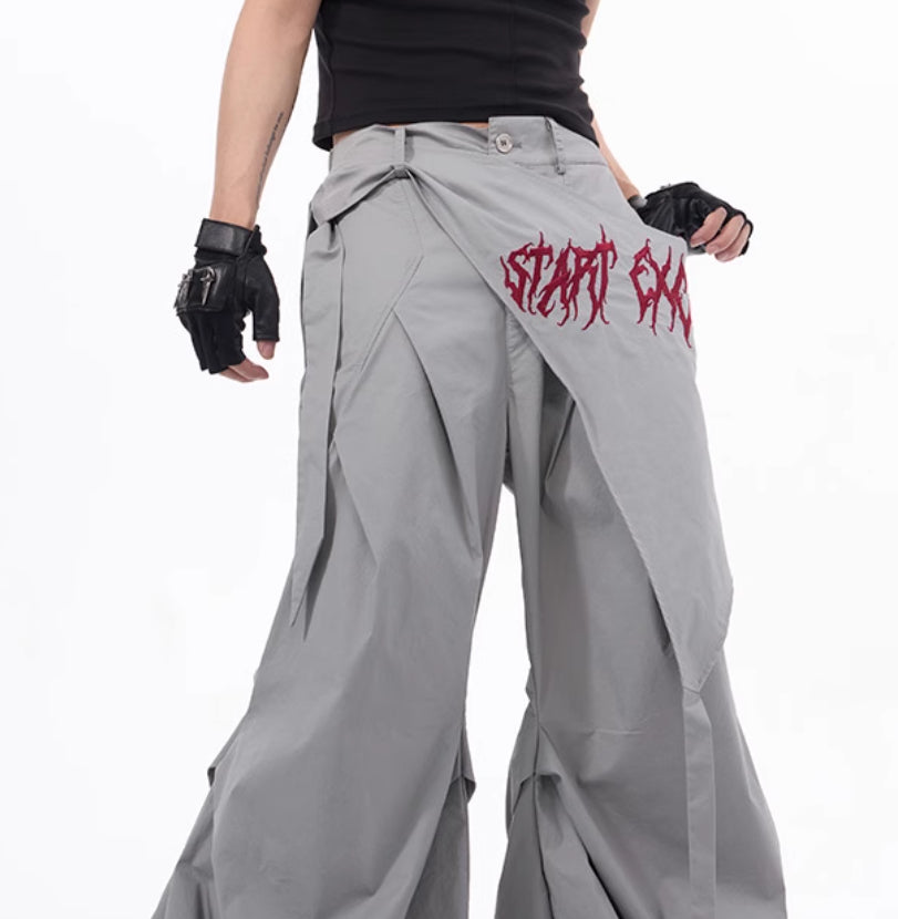 Summer Niche Accumulation Wide-leg Pants Boys Function Pants