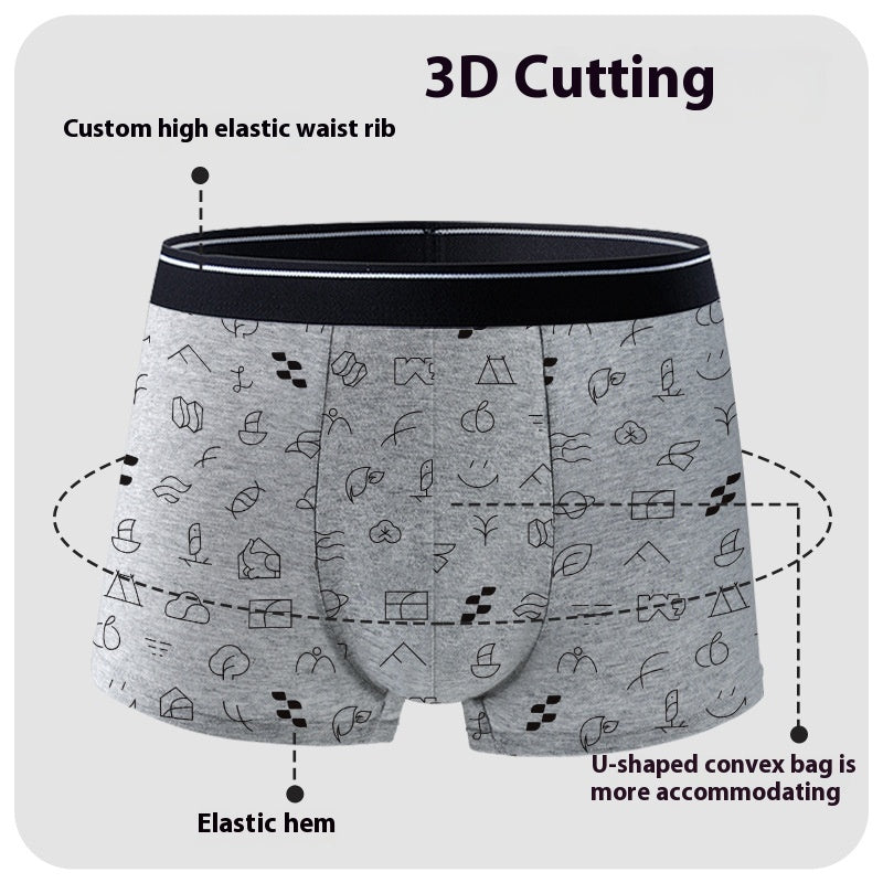Men's Purified Cotton Underwear Square Meters Four Corners Sterile Disposable
