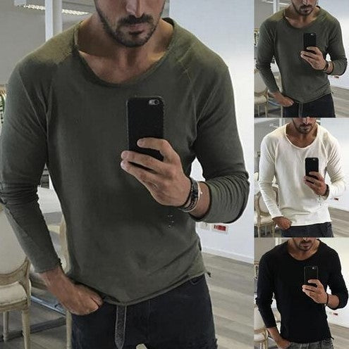 Sleeves With Slim Raw Edge And Solid Color