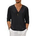 Men's Solid Color Long Sleeve Casual T-Shirt