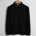 Fleece-lined Thickened Cotton Stretch Keep Warm Polo Shirt Men