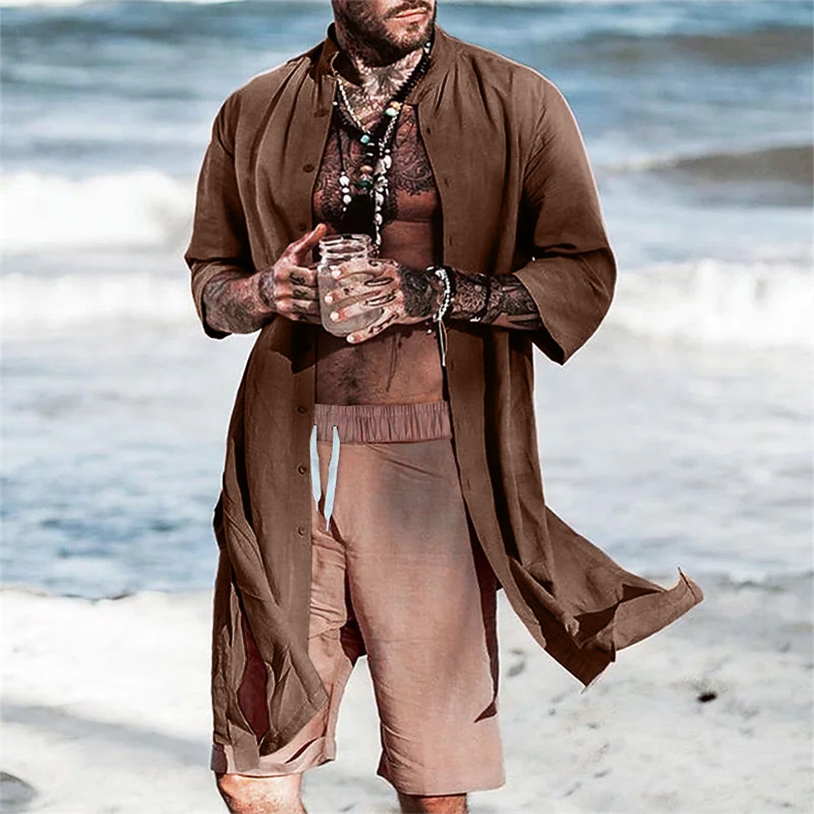 Men's Fashion Linen Cardigan coat