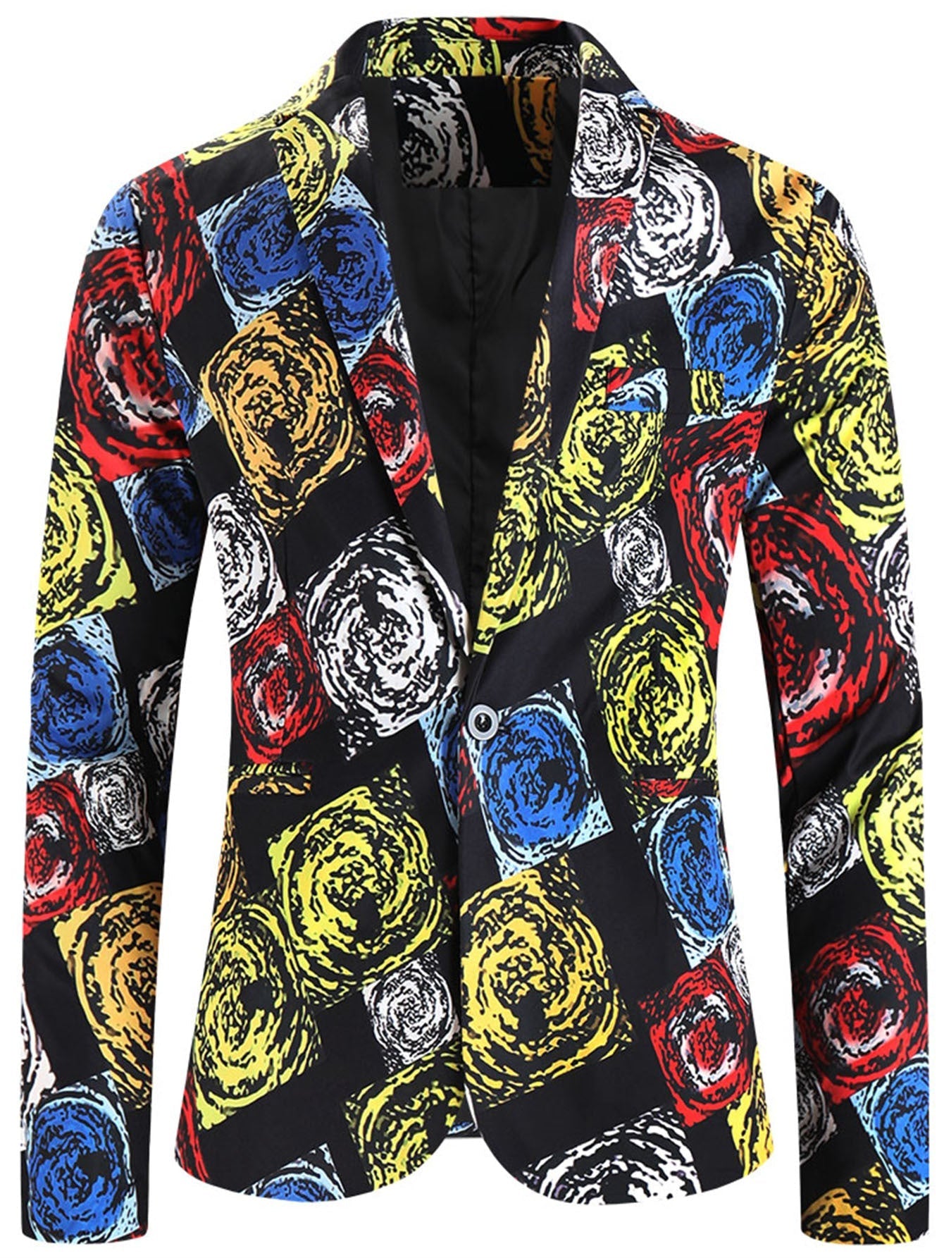 One Button Printing Leisure Suit Plus Size Men's Top