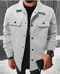 Autumn Plaid Digital Printing Men's Lapel Casual Shirt Jacket Coat