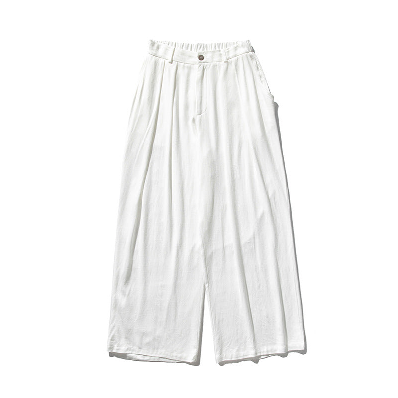 Linen Pants Men's Straight Casual Trousers