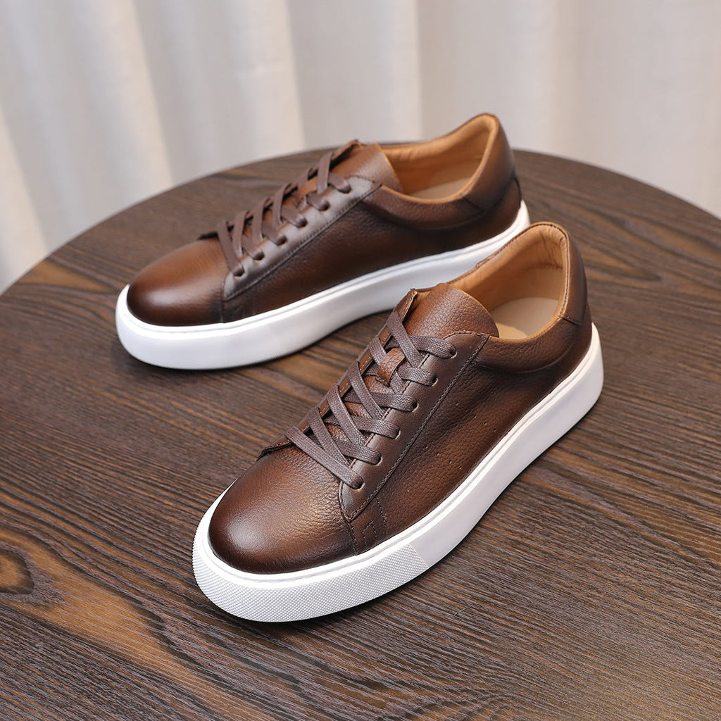 Top Layer Cowhide Men's Shoes Black Commute Leisure