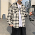 Men's Plaid Long Sleeve Shirt Retro Loose Jacket