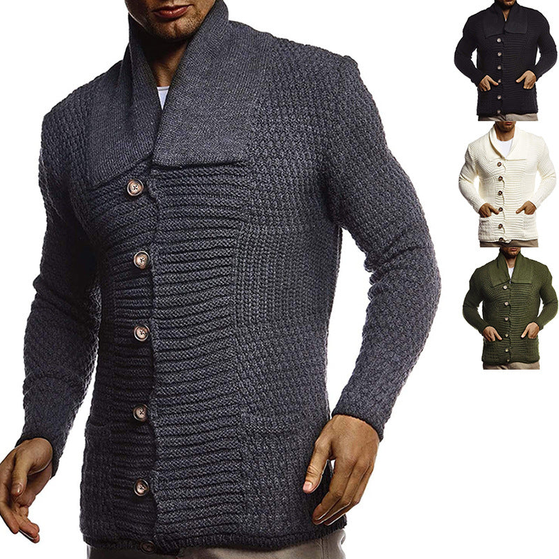 Fashion Solid Color Long-sleeved Knitted Jacket New Sweater