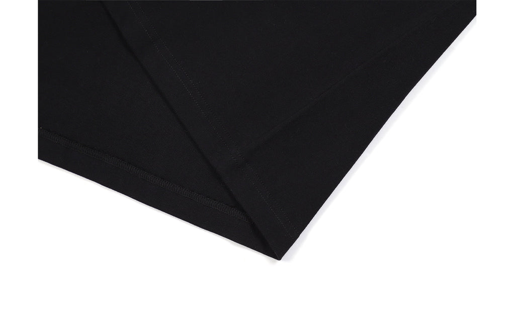 Solid Color Loose Couple Black And White Round Neck Bottoming Shirt