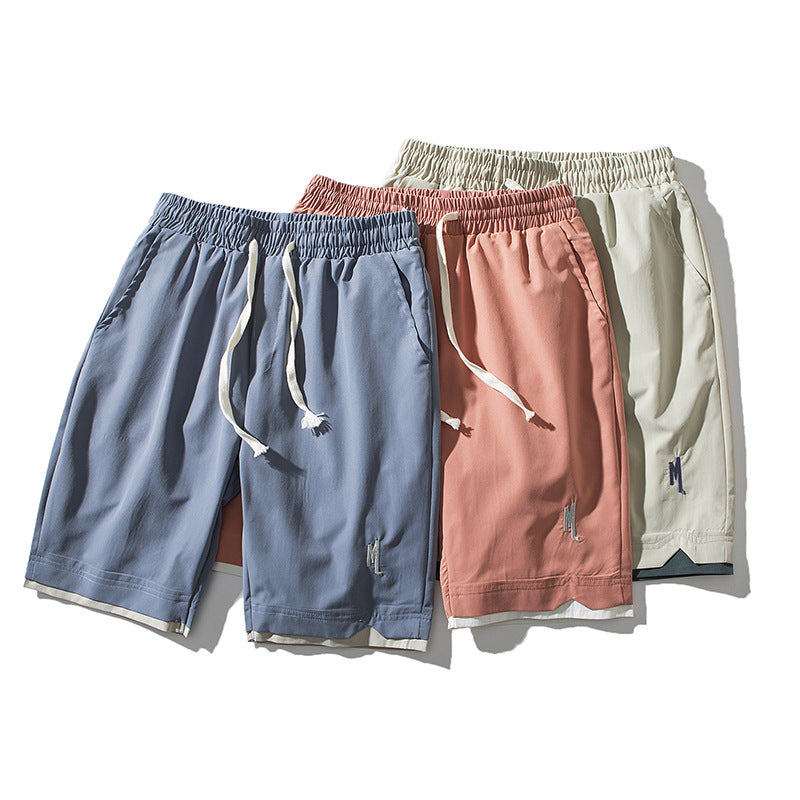 Summer Men's Casual Cropped Pants Breathable All-matching