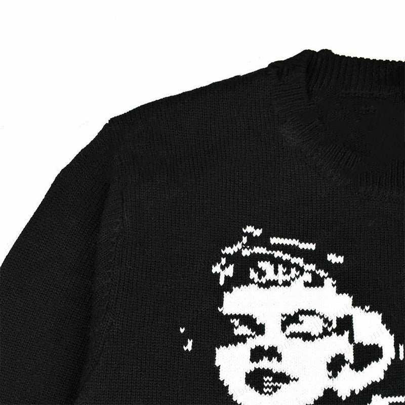 Women's Sweater Top Jacket Harajuku Knit Long Sleeve