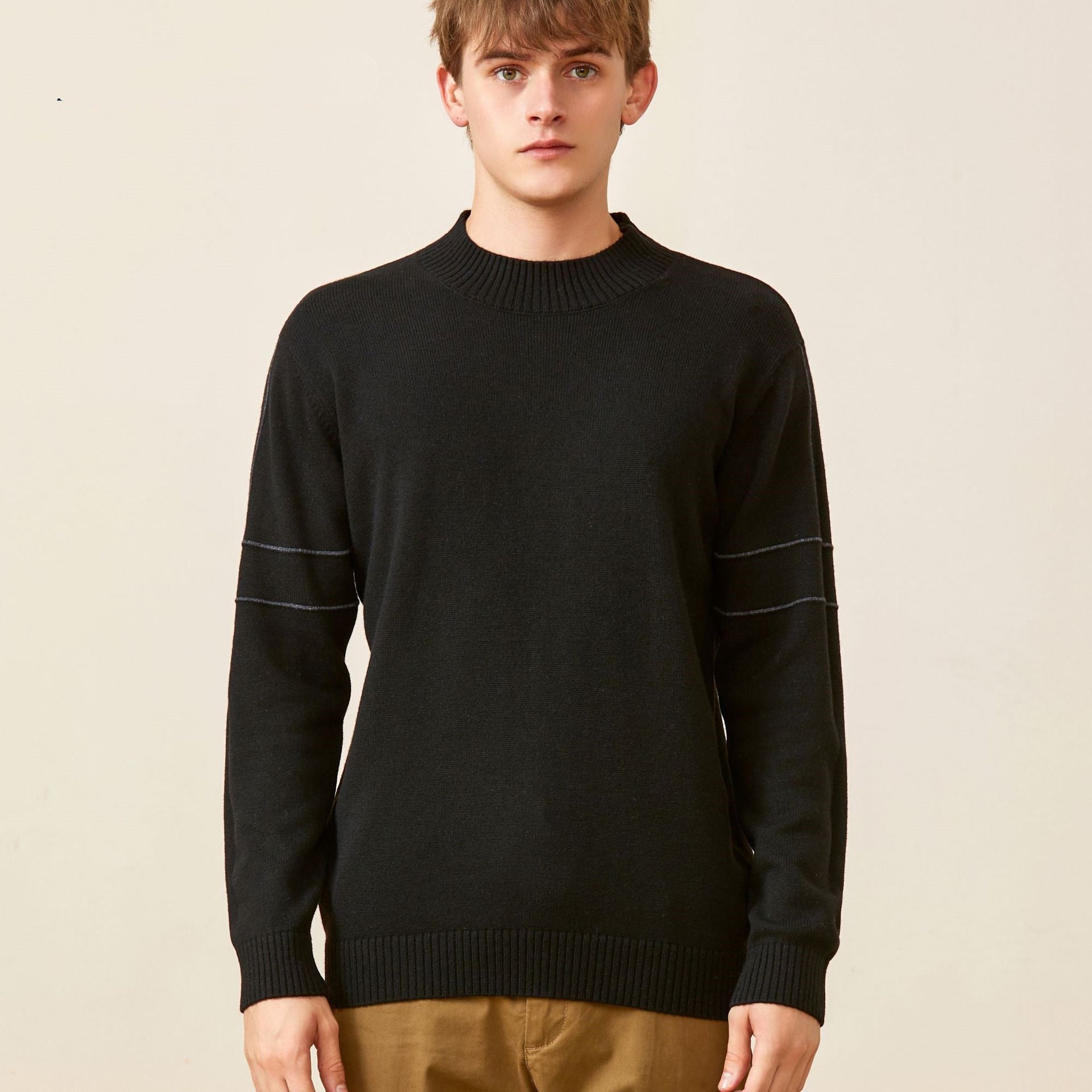 Autumn And Winter Slim-fitting Threaded Cuffs All-match Blouse Men