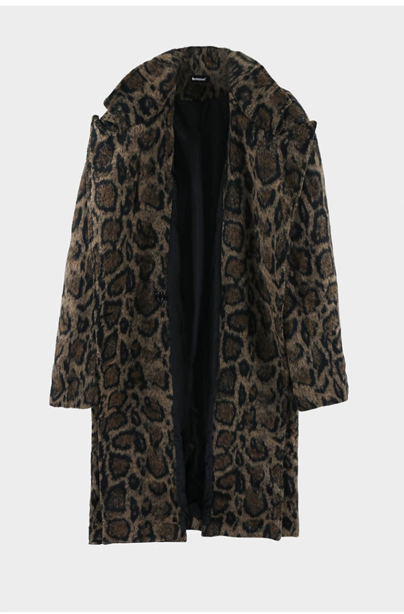 Winter Long Oversize Loose High-end Woolen Coat For Men