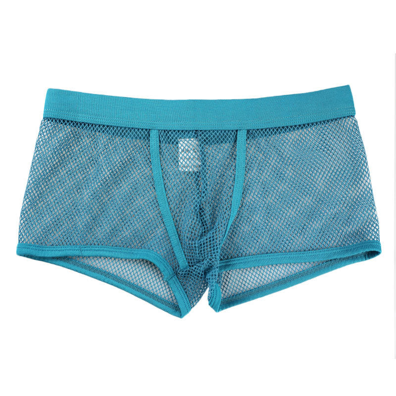 Hollow-out Boxer Transparent Four-corner Low Waisted Shorts