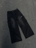 High Street Fashion Brand Zipper Large Workwear With Pocket Jeans Men